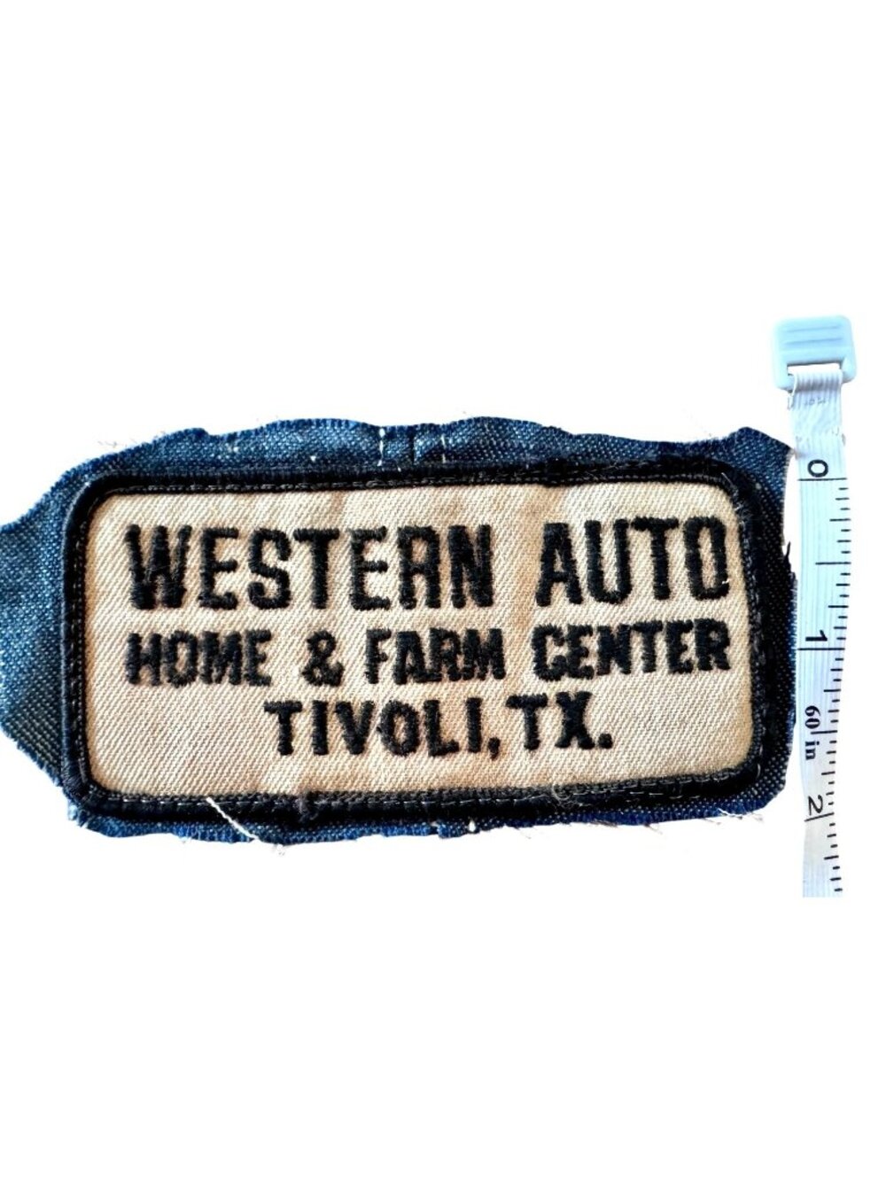 Vintage Western Auto Patch Tivoli TX Home and Farm Center Denim Backing Cosplay - Picture 2 of 3